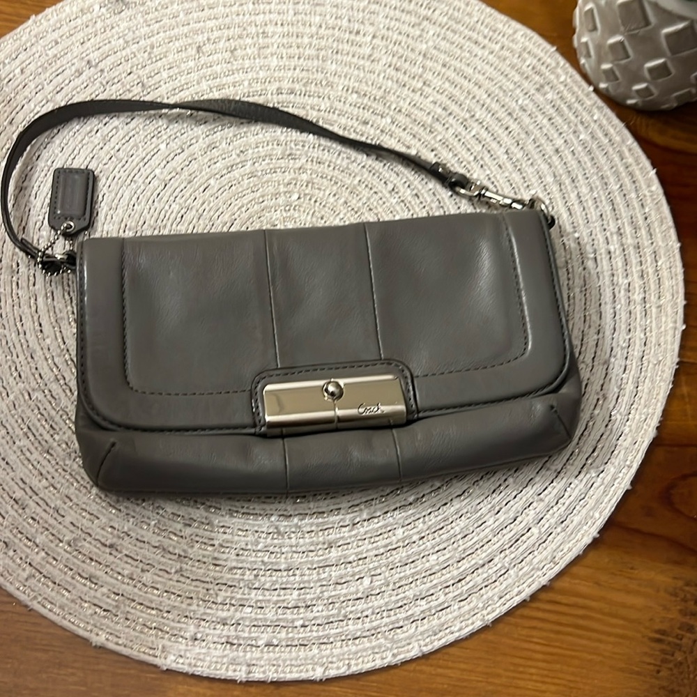 Coach Kristen Gray Wristlet Leather